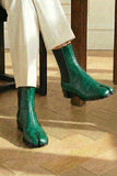Green Croc Print Leather Amino With Split Toe Chelsea Boot