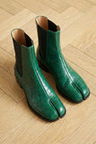 Green Croc Print Leather Amino With Split Toe Chelsea Boot