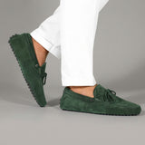 Green Suede Ophelia Driving Loafers - AW24