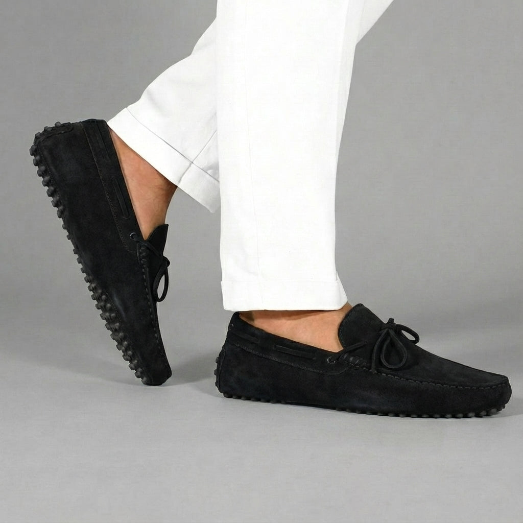 Black Suede Ophelia Driving Loafers - AW24