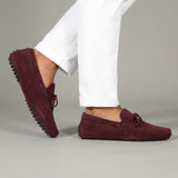 Burgundy Suede Ophelia Driving Loafers - AW24