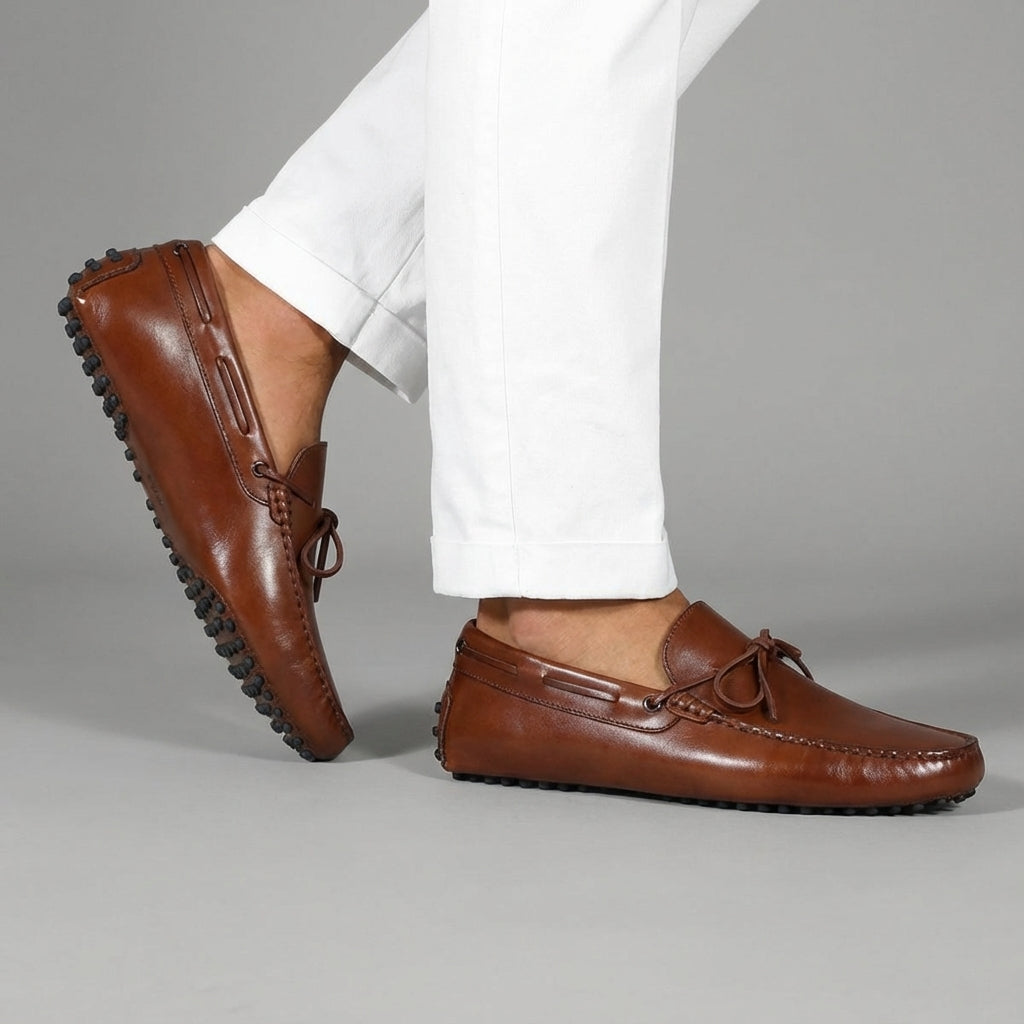 Brown Leather Ophelia Driving Loafers - AW24