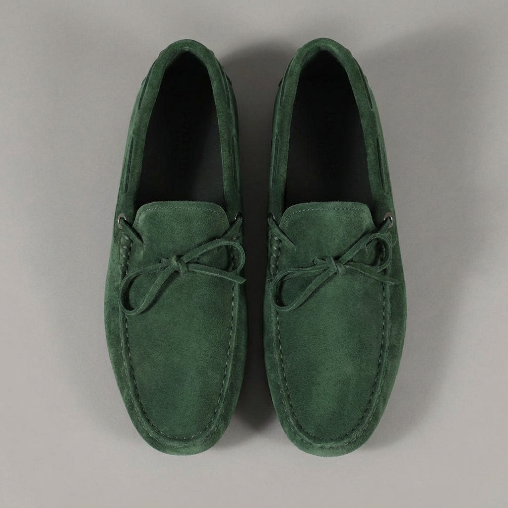 Green Suede Ophelia Driving Loafers - AW24