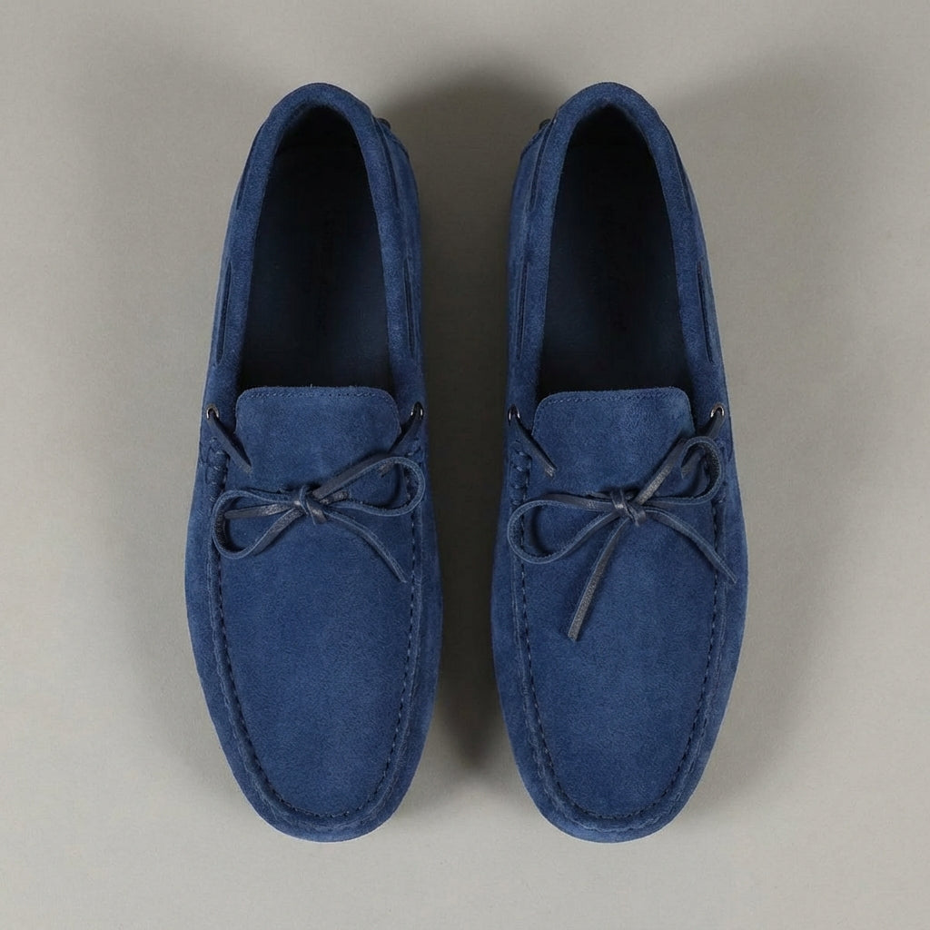Blue Suede Ophelia Driving Loafers - AW24