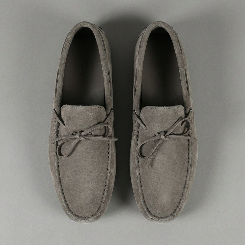 Grey Suede Ophelia Driving Loafers - AW24