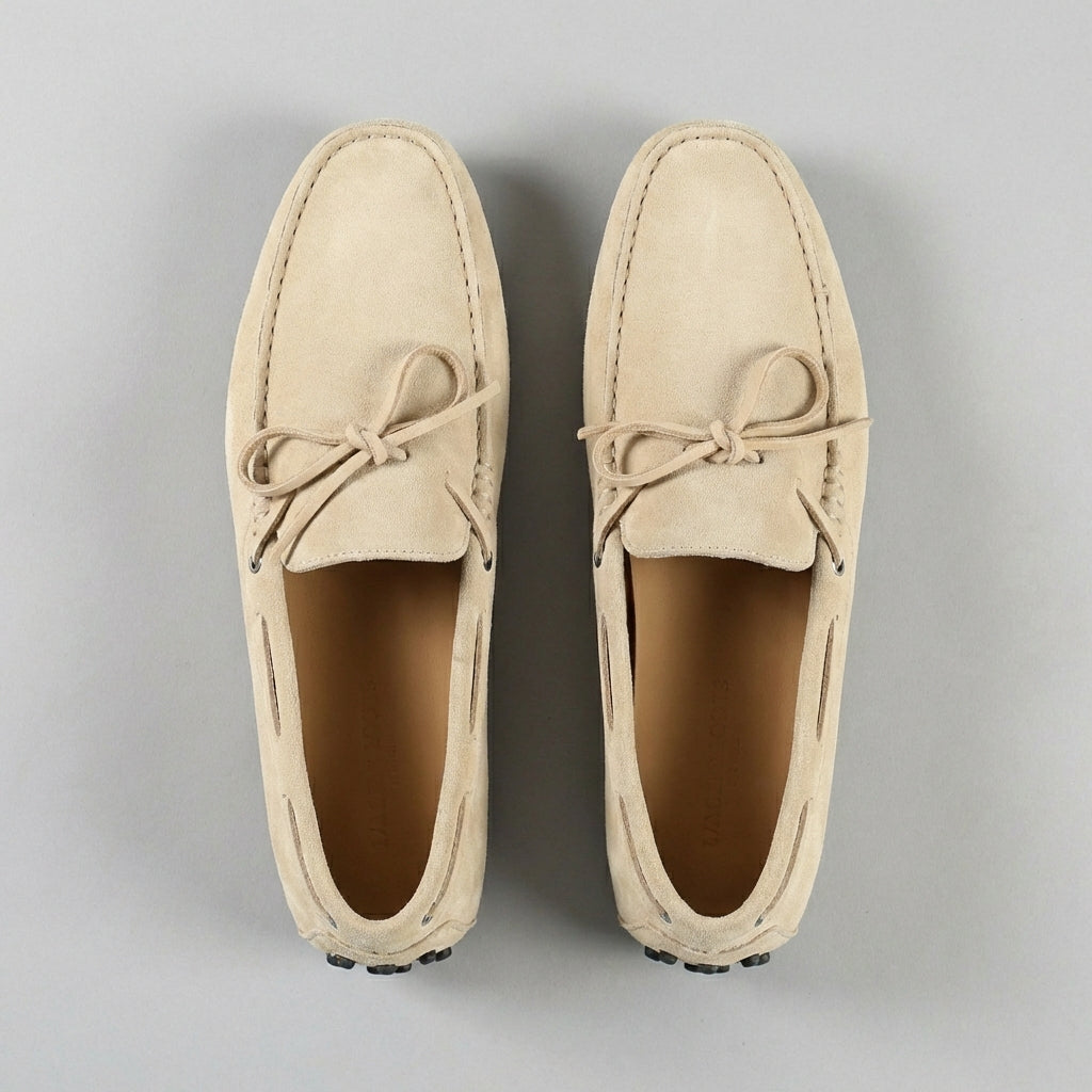 Beige Suede Ophelia Driving Loafers - AW24
