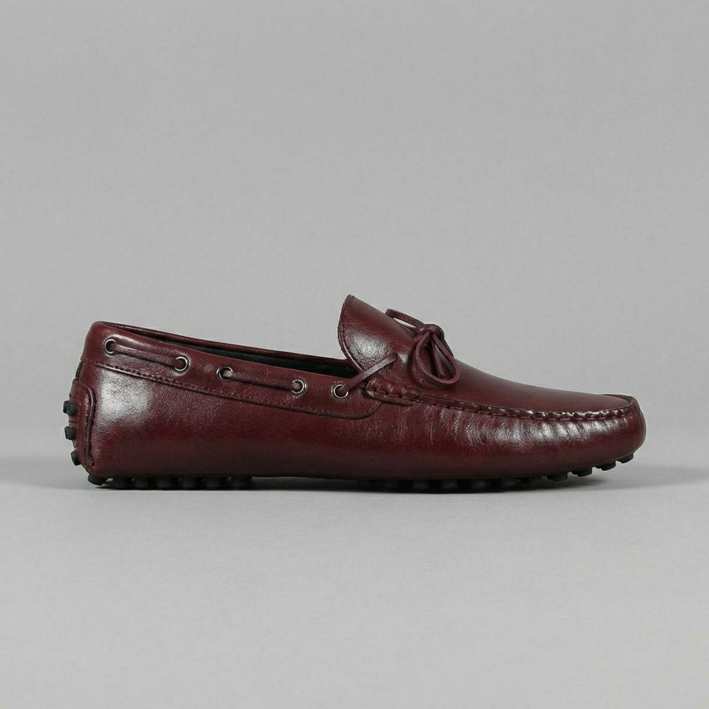 Burgundy Leather Ophelia Driving Loafers - AW24