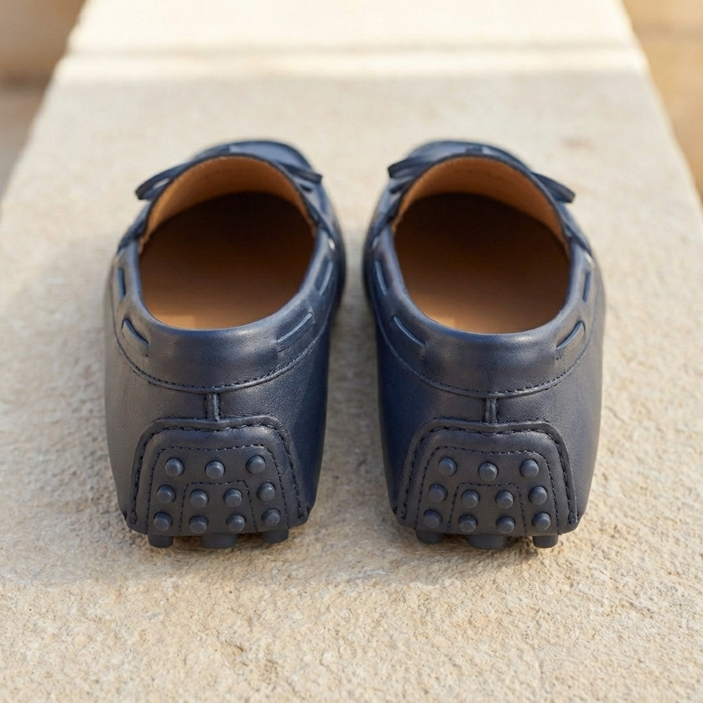 blue Leather Ophelia Driving Loafers - AW24