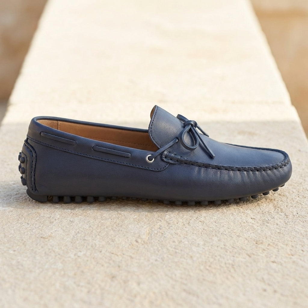 blue Leather Ophelia Driving Loafers - AW24