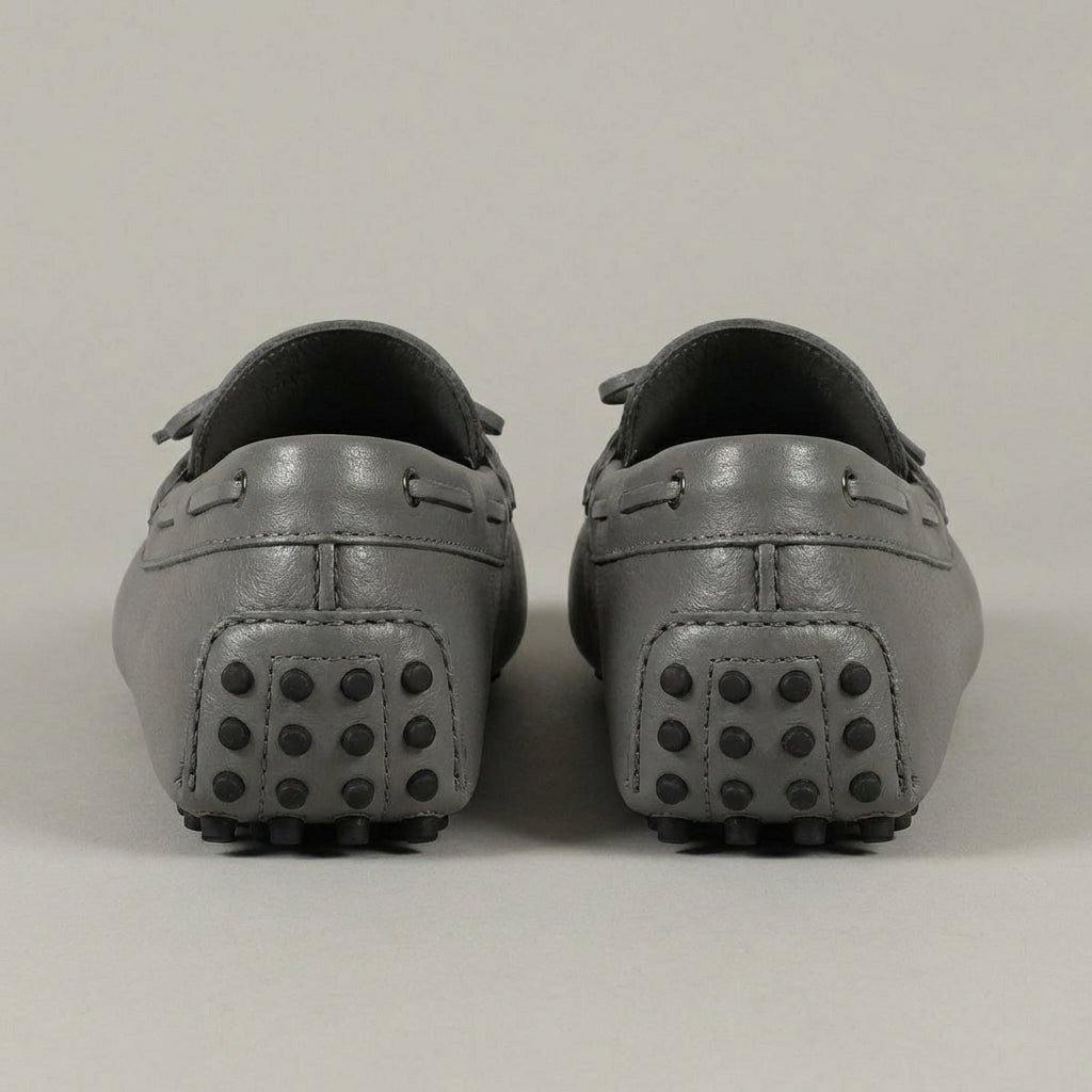 Grey Leather Ophelia Driving Loafers - AW24