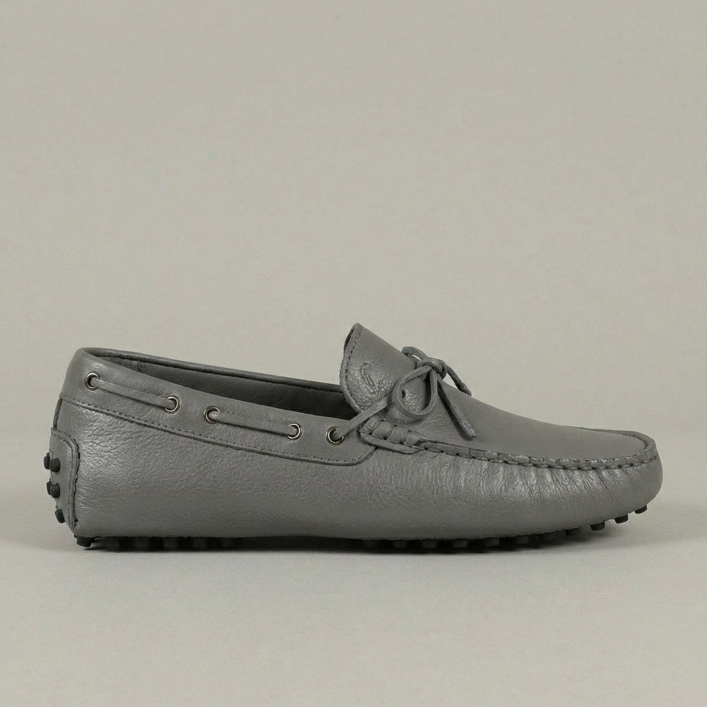 Grey Leather Ophelia Driving Loafers - AW24