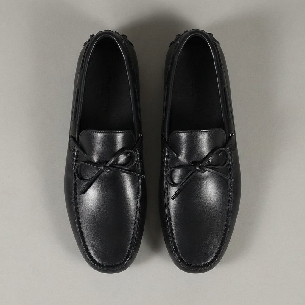 Black Leather Ophelia Driving Loafers - AW24