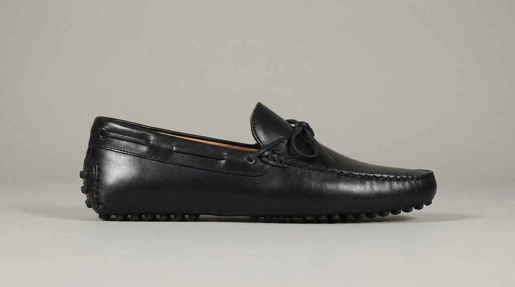 Black Leather Ophelia Driving Loafers - AW24