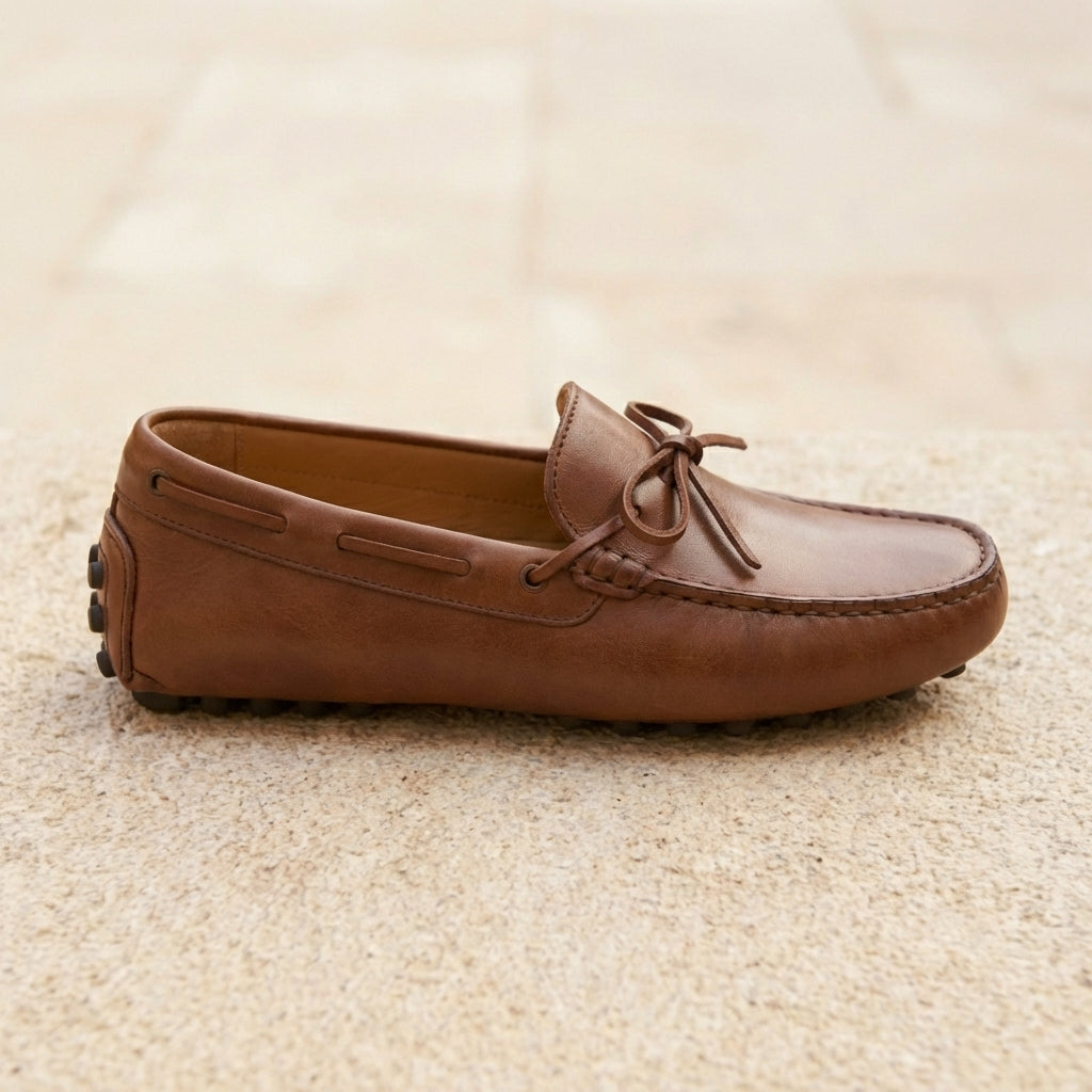 Brown Leather Ophelia Driving Loafers - AW24