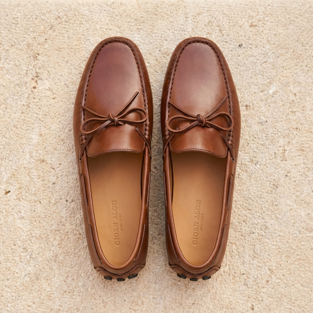 Brown Leather Ophelia Driving Loafers - AW24