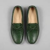 Green Leather Ophelia Driving Loafers - AW24