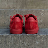 Red Suede Leather Remigio Lace-Up With Red Sole Sneakers