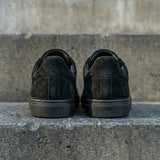 Black Suede Leather Remigio Lace-Up With Red Sole Sneakers