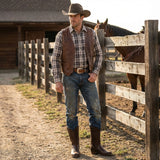 Brown Leather Renovaux Slip On Zipper Western Cowboy Boots - AW24