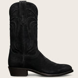 Black Suede Leather Renovaux Slip On Zipper Western Cowboy Boots - AW24