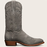Grey Suede Leather Renovaux Slip On Zipper Western Cowboy Boots - AW24