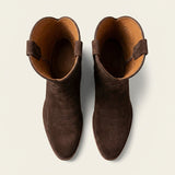 Brown Suede Leather Renovaux Slip On Zipper Western Cowboy Boots - AW24