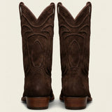 Brown Suede Leather Renovaux Slip On Zipper Western Cowboy Boots - AW24