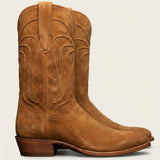 Tan Suede Leather Renovaux Slip On Zipper Western Cowboy Boots - AW24