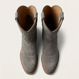 Grey Suede Leather Renovaux Slip On Zipper Western Cowboy Boots - AW24