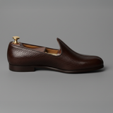 Burgundy Braided Leather Tana Peshawari Jutti Loafers | Wedding Shoes for Groom | Shoes for Haldi Mehendi Sangeet