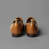 Tan Braided Leather Tana Peshawari Jutti Loafers | Wedding Shoes for Groom | Shoes for Haldi Mehendi Sangeet