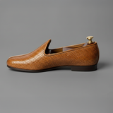 Tan Braided Leather Tana Peshawari Jutti Loafers | Wedding Shoes for Groom | Shoes for Haldi Mehendi Sangeet