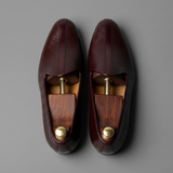 Burgundy Braided Leather Tana Peshawari Jutti Loafers | Wedding Shoes for Groom | Shoes for Haldi Mehendi Sangeet