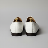 White Braided Leather Tana Peshawari Jutti Loafers | Wedding Shoes for Groom | Shoes for Haldi Mehendi Sangeet