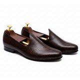 Brown Leather Tana Peshawari Jutti Loafers | Wedding Shoes for Groom | Shoes for Haldi Mehendi Sangeet