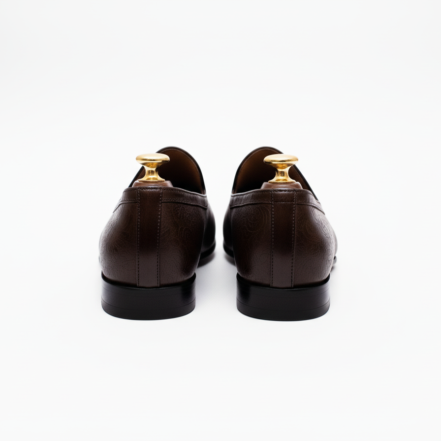 Brown Leather Tana Peshawari Jutti Loafers | Wedding Shoes for Groom | Shoes for Haldi Mehendi Sangeet