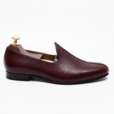 Burgundy Leather Tana Peshawari Jutti Loafers | Wedding Shoes for Groom | Shoes for Haldi Mehendi Sangeet