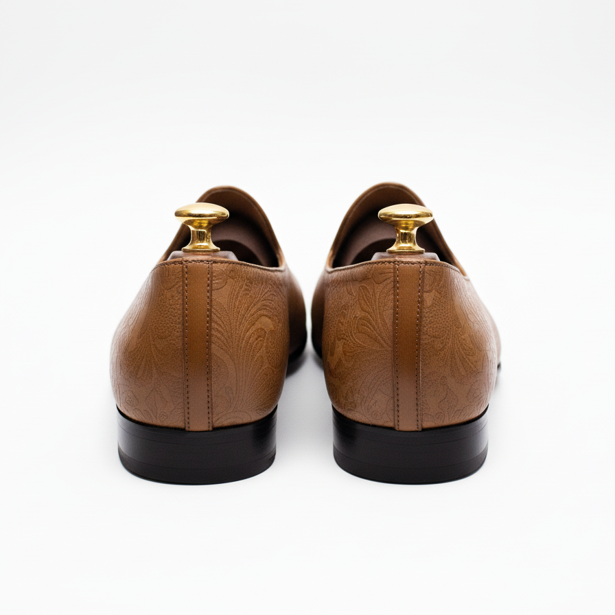 Tan Leather Tana Peshawari Jutti Loafers | Wedding Shoes for Groom | Shoes for Haldi Mehendi Sangeet