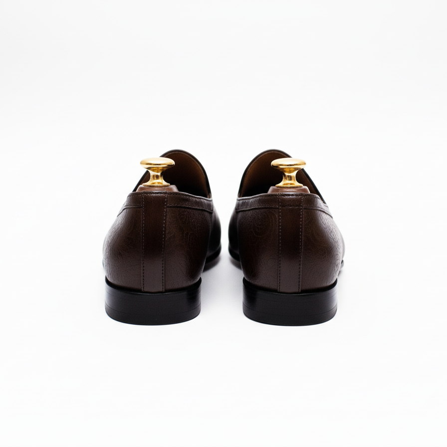 Brown Leather Tana Peshawari Jutti Loafers | Wedding Shoes for Groom | Shoes for Haldi Mehendi Sangeet