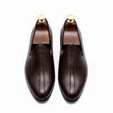 Brown Leather Tana Peshawari Jutti Loafers | Wedding Shoes for Groom | Shoes for Haldi Mehendi Sangeet