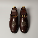 Brown Leather Tana Peshawari Loafers | Wedding Shoes for Groom | Shoes for Haldi Mehendi Sangeet