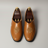 Tan Leather Tana Peshawari Loafers | Wedding Shoes for Groom | Shoes for Haldi Mehendi Sangeet