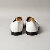 White Leather Tana Peshawari Loafers | Wedding Shoes for Groom | Shoes for Haldi Mehendi Sangeet