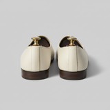 White Cream Knitted Euro Velvet Tana Peshawari Jutti Loafers | Wedding Shoes for Groom | Shoes for Haldi Mehendi Sangeet