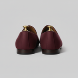 Burgundy Knitted Euro Velvet Tana Peshawari Jutti Loafers | Wedding Shoes for Groom | Shoes for Haldi Mehendi Sangeet