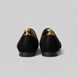 Black Knitted Euro Velvet Tana Peshawari Jutti Loafers | Wedding Shoes for Groom | Shoes for Haldi Mehendi Sangeet