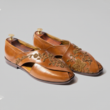 Tan Leather Tana Peshawari Loafers | Wedding Shoes for Groom | Shoes for Haldi Mehendi Sangeet