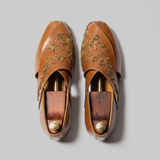 Tan Leather Tana Peshawari Loafers | Wedding Shoes for Groom | Shoes for Haldi Mehendi Sangeet