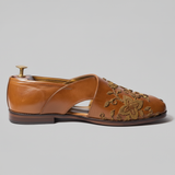 Tan Leather Tana Peshawari Loafers | Wedding Shoes for Groom | Shoes for Haldi Mehendi Sangeet