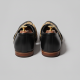 Black Leather Tana Peshawari Hand Work Embroidered Zardozi Loafers | Wedding Shoes for Groom | Shoes for Haldi Mehendi Sangeet